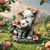 Garden Stake Decor, Acrylic 2D Flat Animal Statue, Fairy Sculptures Ornament Indoor Outdoor Yard Lawn Pot Plant Decorative Accessories (Small Elephant)