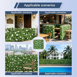 Expandable Privacy Screen with Artificial Flower for Balcony Patio Fence Greenery Privacy Fence Outdoor White Flowers 1pcs