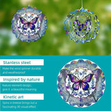Metal Wind Spinners Outdoor Hanging Wind Spinner for Yard and Garden Decor for Outside,12In 3D Stainless Steel Butterfly Wind Chime Gifts of Christmas for Women Mom