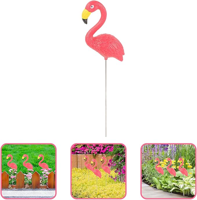 Alasum Resin Flamingo Lawn Ornament with Detachable Legs Weather-Resistant Garden Statue for Outdoor Decor Miniature Landscape Home and Office Decoration