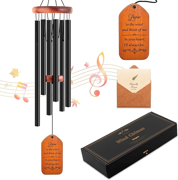 Soopau Sympathy Gift Baskets, 30" Wooden Memorial Wind Chimes for Loss of Loved One, Memorial/Bereavement/Condolence/Funeral Gifts, in Memory of a Loved One Mother Father