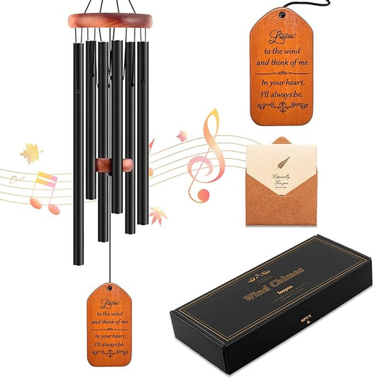 Soopau Sympathy Gift Baskets, 30" Wooden Memorial Wind Chimes for Loss of Loved One, Memorial/Bereavement/Condolence/Funeral Gifts, in Memory of a Loved One Mother Father