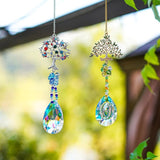 Crystal Suncatchers Window Crystals Hanging Suncatcher Colorful Glass Beads Chain Wind Chimes for Garden Outdoor Pendant Home Decor Gifts (2Pack- Tree of Life)