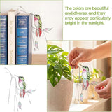 Sliner Hummingbird Stained Glass Suncatcher Decor for Indoor Outdoor Plants, Stained Glass Humming Bird Decoration for Garden Planters Hanging Plant, Handmade Gifts for Women Mom
