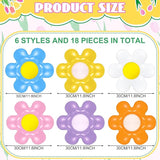 18 Pcs Spring Daisy Flower Inflatable Balls Blow up Daisy Flower Inflatable Decoration Colorful Spring Inflatable Hanging Ornament Flower Shape PVC Yard Decors for Indoor Outdoor (Modern)