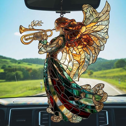 Angel Acrylic Suncatcher Stained Glass Effect Window Car Hanging Christmas Ornament Indoor Outdoor Decor Garden Sun Catcher Panel for Fairy Lover for Women Mom Grandma