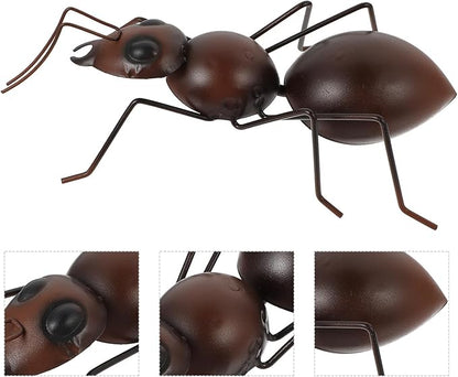 OSALADI Large Iron Craft Ant Statue Ornament for Garden Balcony Lawn Decoration Handcrafted Metal Figurine with Fine Texture Cartoon Style Tabletop Adornment for Outdoor Patio