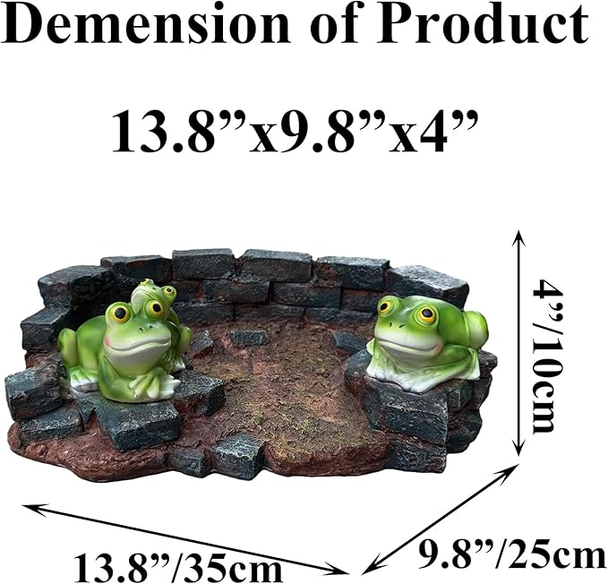 Brick Frog Statue Splash Block Gutter Downspout Garden Decor, Larger Gutter Downspout Splash Block Extensions Ornament Rain Concrete Resin Animals Diverter Accessory, Outdoor Decor Gift (13.8In)