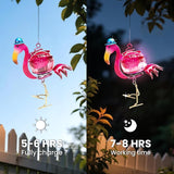 Solar Hanging Flamingo Lights LED Waterproof Powered Outdoor Garden Decor Light Unique Decorations for Sister Birthday Gardening Gifts for Mom Women Backyard Front Porch Balcony Yard Path