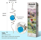 Aoedelyart Gazing Ball Spiral Decorative Wind Spinner Tail with Blue Glass Orb,Wind Spinner Spiral Stabilizer,Hanging Visual Illusion in Spinning Yard Art Decor,Indoor Outdoor Garden Decoration-13 in