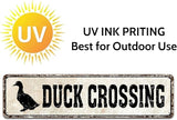 Duck Crossing Signs - Duck Crossing Road Sign 4x16 Inch, Duck Pond Sign Funny Novelty Metal Tin Sign Farm Organic Country Home Decor Wall Sign Suitable for Indoor and Outdoor Yard Sign