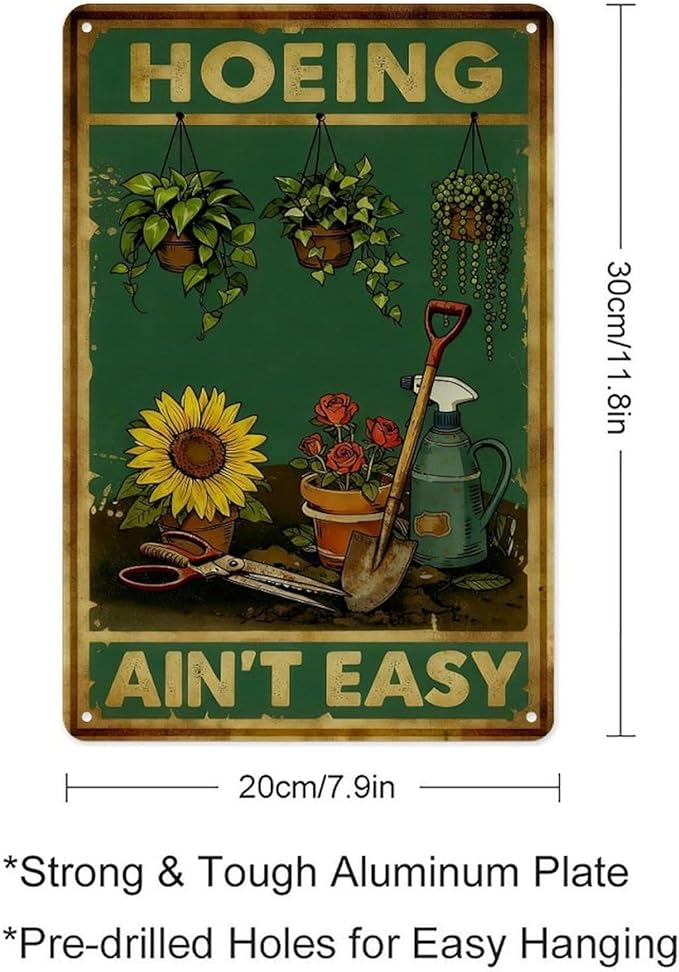 Funny Garden Sign Outside Decor - Humorous Gardening Gift for Women Enthusiasts Metal Sign for Yard, Backyard, Patio & Porch Decor 8 x 12 Inch