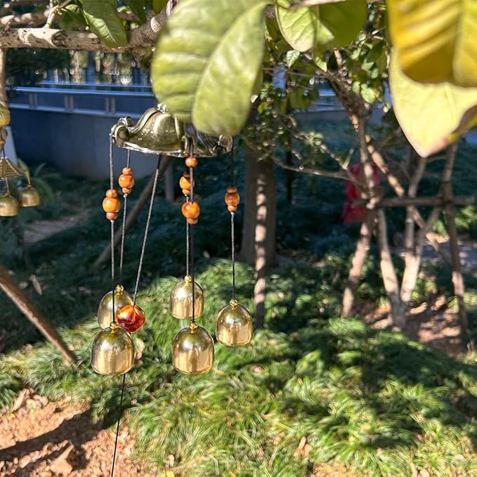 Hooshing Lucky Wind Chimes Tiny Metal Garden Bells Feng Shui Chimes for Home Outdoor Garden Patio Hanging Decor Gift