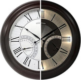 24" Jameson in/Outdoor Lighted Clock, Self-Illuminated, Waterproof, 3 in 1 Weather Station (Thermometer & Hygrometer), Metal Clock, Oil Rubbed Bronze Finish(Night Light)