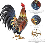 chisheen Rooster Decor Garden Statue Metal Chicken Yard Art Sculpture Outdoor Figurines