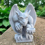 OLOMA Gargoyle Garden Statue Old World European Style Gothic Stone Outdoor Sculpture Decorative Mythical Guardian Durable Heavy Outdoor Indoor Accent for Lawn Patio Entryway Landscaping