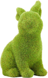 Easter Rabbit Decoration Horticulture Green Flocking Moss Sculpture Decoration Desktop Living Room Garden Easter Gift (Small 2PCS Standing+Sitting)