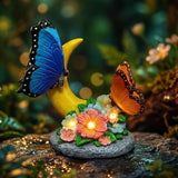 Rempry Solar Garden Butterfly Statue Decor for Yard Lawn Patio Outdoor, Unique Thanksgiving Anniversary Housewarming Decoration Gifts for Mom Grandma Women