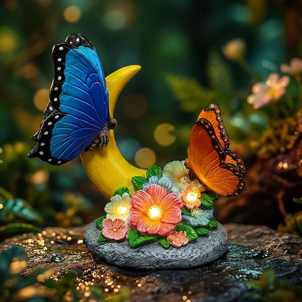 Rempry Solar Garden Butterfly Statue Decor for Yard Lawn Patio Outdoor, Unique Thanksgiving Anniversary Housewarming Decoration Gifts for Mom Grandma Women