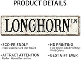 Madcolitote Rustic Longhorn Wood Signs Longhorn Custom Street Signs Metal Retro Wood Plaque Farmhouse Wall Art Wall Decor for Home Bars Clubs Cafes Man Cave Party 6x24in