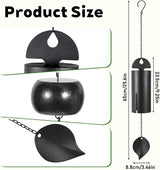 Wind Chimes for Outside Deep Tone, Black Large Metal Unique Serenity Bell with Deep Resonance Cylinder Memorial Wind Chime Outdoor for Garden Patio Yard Porch