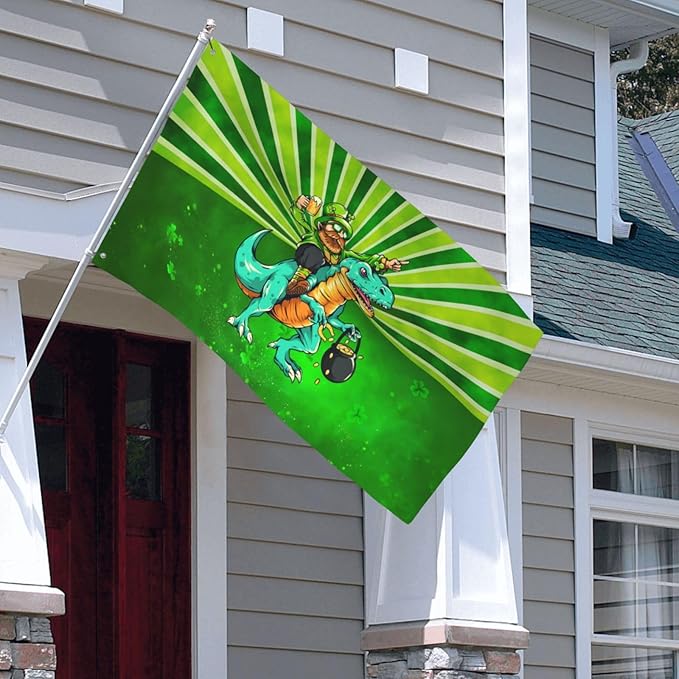 Happy St Patrick Day Flag 3x5 Ft Outdoor Indoor With Grommet Garden Yard Banner Decorative Sign