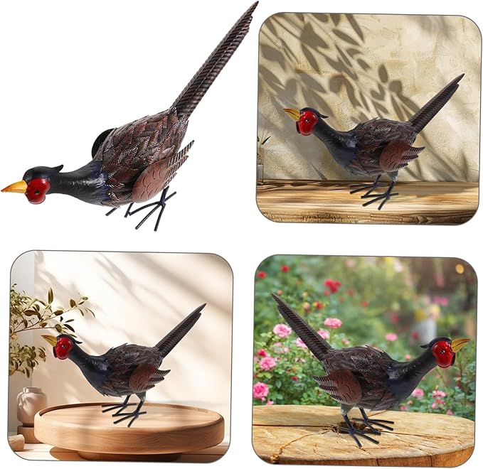 YARNOW Realistic Pheasant Garden Statue Outdoor Decor for Landscape Simulation Pheasant Figurine Iron Sculpture for Lawn and Home Decoration