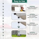 Rain Chains for Outside, 8.7FT Gutter Chain with 12 Lotus Cups Rain Catcher Chain Replacement Downspout for Gutters Eaves Drainage Decor, Bronze