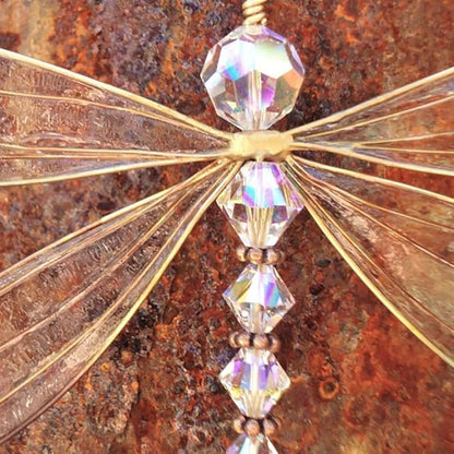 XinTX Dragonfly Crystal Suncatcher Rainbow Maker Prism,Hanging Crystals Ornament for Window Garden Home Decor (Dragonfly)