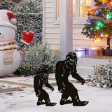 TT & MM Bigfoot Yard Decor Metal Garden Stakes,Set of 2 Big Foot Sasquatch Gifts for Men/Women,Outdoor Bigfoot Silhouette Statues for Yard Art,Patio,Lawn - 15.7”H x 8.3”W & 7.8”H x 4.1”W