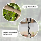 Generic 16.5 FT Matte Black Rain Chain with Hooks - Rain Chains for Outside - Adjustable Rain Catcher Chains with Bell for Eaves Drainage - Easy Install (Black), YL001
