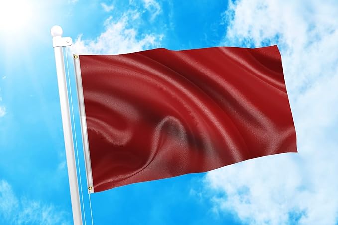 DMSE Solid Burgandy Flag, 3x5 Flag, UV Resistant, Fade Resistant Material with Metal Grommets (3ft x 5ft), (Nylon), (Burgandy)