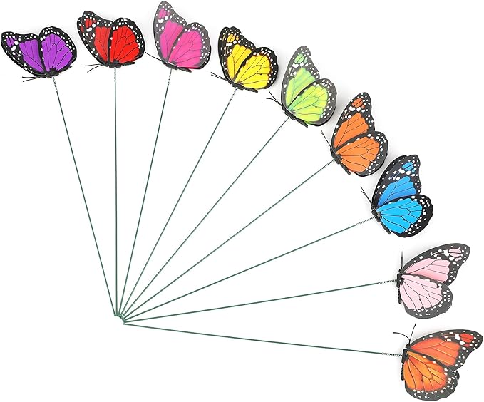 KINGLAKE Butterfly Garden Stakes Yard Planter Colorful Butterfly Garden Ornaments Decorations for Garden Patio Party Decorations 27 Pcs Set