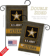 US Army Veteran Burlap Garden Flag - Pack Armed Forces Rangers United State American Military Retire Official USA Vintage Applique - House Banner Small Yard Gift Double-Sided Made in 13 X 18.5