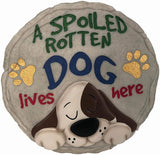 Spoontiques - Garden Décor - Spoiled Rotten Dog Stepping Stone - Decorative Stone for Garden