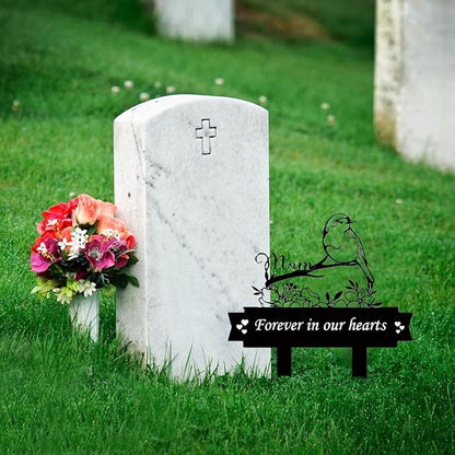 Grave Decorations for Cemetery Metal Memorial Grave Plaque Stake Markers Sympathy Waterproof Cemetery Decor for Dad Mom Dog Cat Outdoors Garden Personalized (Type C)