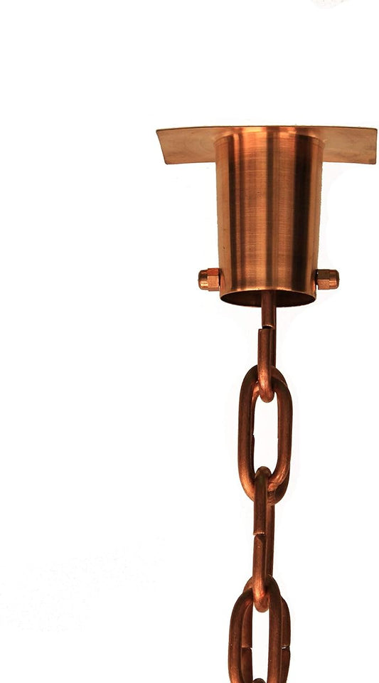 Large Copper Link Rain Chain with Installation Kit (15 Foot)