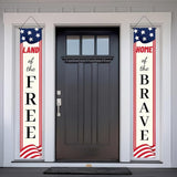 BlissYard 2Pcs Patriotic Themed Door Banners 4th of July Decorations Memorial Day Banner Hanging Porch Signs Banners for Independence Veterans Labor Day for Front Yard Indoor Outdoor Supplies