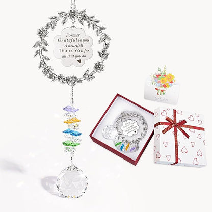 Thank You Gifts for Women Teacher, Crystal Sun Catchers Indoor Window, Teacher Appreciation Gift, Crystal Ball Suncatchers Indoor Window Hanging, Sun Catcher Rainbow Maker, Prisms Ball