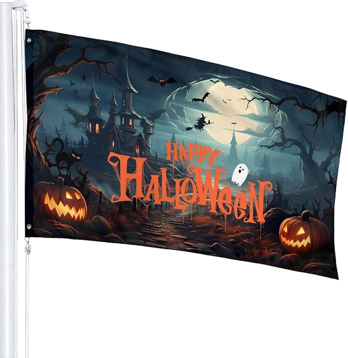 Happy Halloween Flag 3x5 Ft Outdoor Indoor With Grommet Garden Yard Banner Decorative Sign