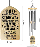 Memorial Wind Chimes for Loss of Father, Personalized Dad Memorial Gift, Bereavement & Remembrance Gift in Loving Memory