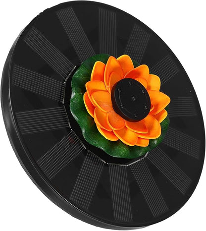 Floating Solar Fountain for Pond and Bird Bath with 16cm Lotus Design, Solar Powered Outdoor Water Fountain for Garden Landscaping and Fish Pond Decor
