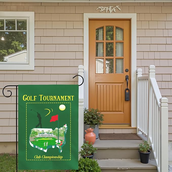 Golf Tournament Garden Flag Club Championship Outdoor Yard Golf Lover Sports Flag Golf Course Putting Green Golfer Theme Front House Banner Lawn Porch Patio Man Cave Home Decor 12x18 Inch