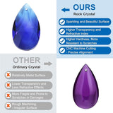 PATIKIL Teardrop Crystal Chandelier Pendants Beads, 6 Pack 160mm Length 38mm Chandelier Prisms Parts Ornaments Hanging Beads for DIY Arts Crafts Decoration, Dark Blue