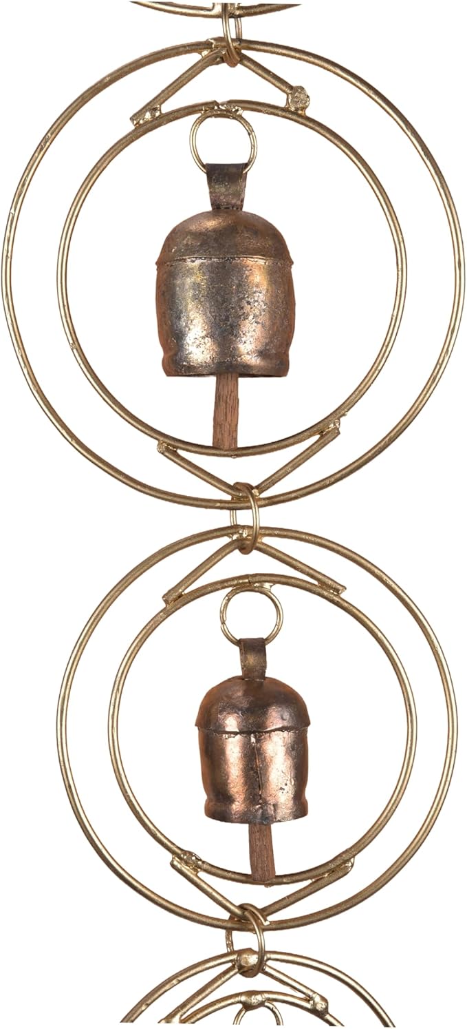 27" Metal Wind Chimes for Outside with 5 Tuned Bells – Rustic Gold Outdoor Garden Decor – Windchimes for Outdoors Yard Decorations Deep Tone Chimes – Garden Decor for Outside with Decorative Bells
