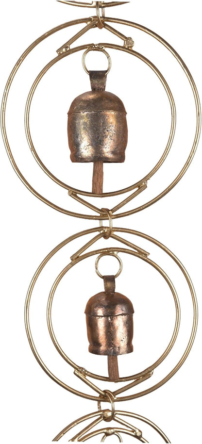 27" Metal Wind Chimes for Outside with 5 Tuned Bells – Rustic Gold Outdoor Garden Decor – Windchimes for Outdoors Yard Decorations Deep Tone Chimes – Garden Decor for Outside with Decorative Bells