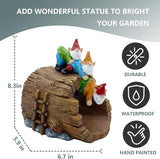 Elenon Playful Gnome Decorative Gutter Downspout Extension Statue, Elf Gutter Guardian Rain Downspout Extender, Garden Splash Block Outdoor Sculpture for 3" × 4" Down Spouts Decor