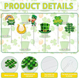 Cinrobiye 6 Pcs St Patrick’s Day Planter Stakes Metal Shamrock Garden Stakes Irish Table Centerpiece Lucky Clover Pot of Gold Leprechaun Decorations for Lawn Garden Farmhouse Decor