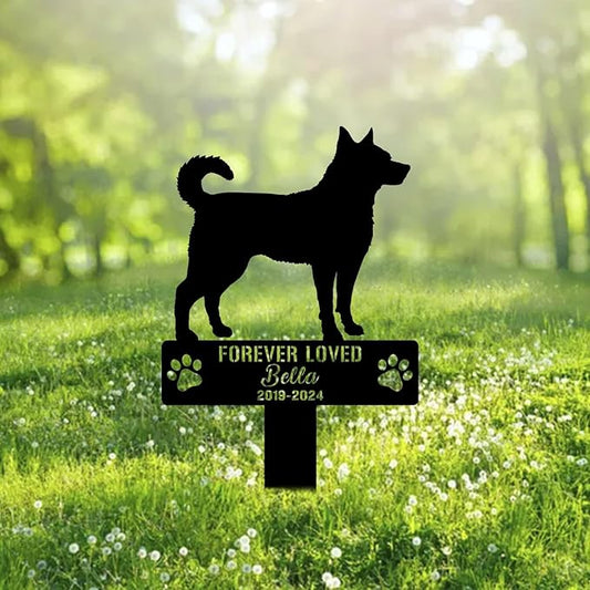 Custom Norwegian Lundehund Dog Metal Memorial Garden Stake Personalized Pet Grave Marker Name Sign Remembrance Stake Decor Sympathy Dog Loss,Outdoor Statues for Yard Garden Lawn Patio Pathway Grave.