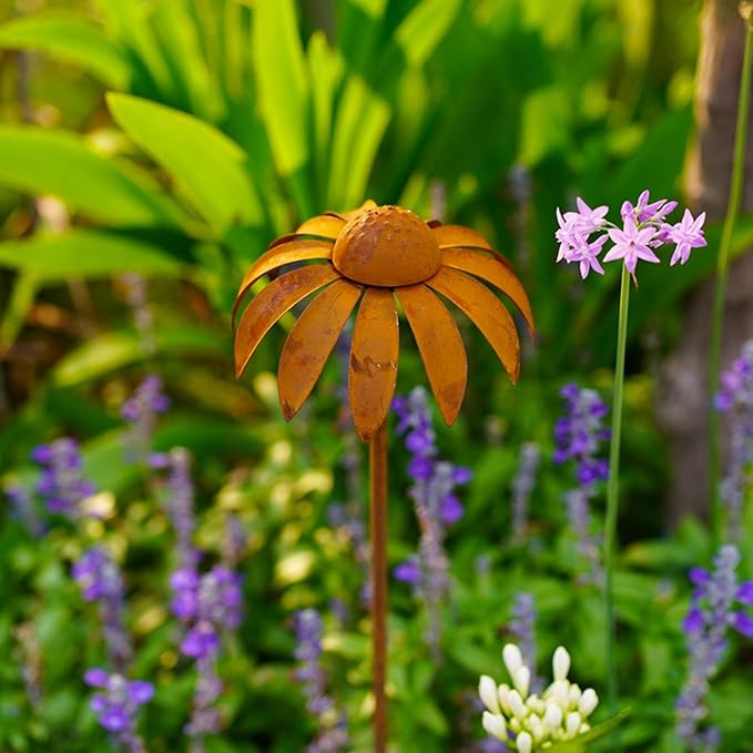 Rustics Garden Stake Iron Plant Sculpture Vintage Outdoor Decoration for Flower Beds Lawns